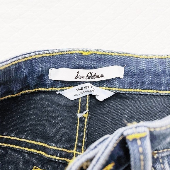 Sam Edelman The Kitten Mid Rise Skinny Crop Denim Jeans SZ25 - Picture 4 of 7